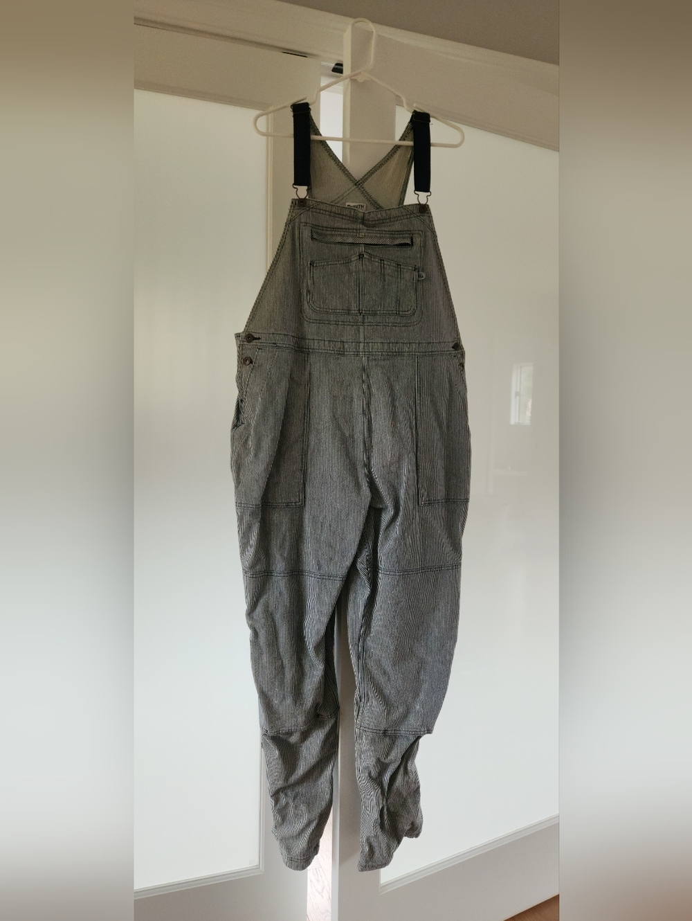 Duluth Trading Denim Pin Stripe Overalls